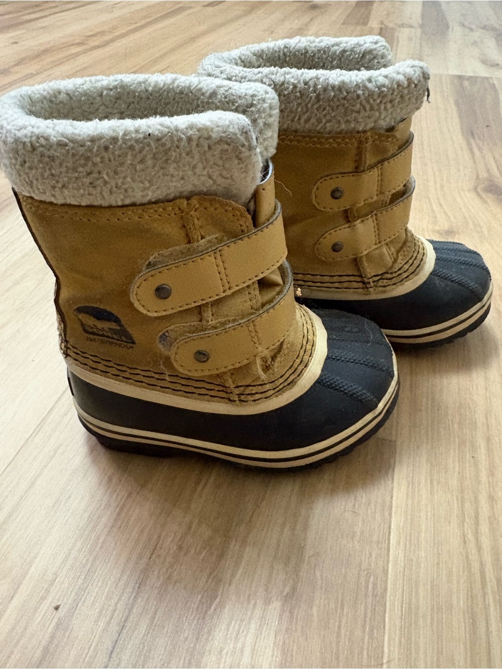 Sorel Kids Tan & Black Waterproof Snow Boots